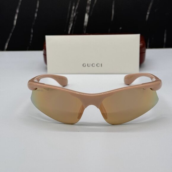 NEW GG1774S 004 GUCCI PINK MIRROR MASK UNISEX GUCCI SUNGLASSES - Picture 2 of 12